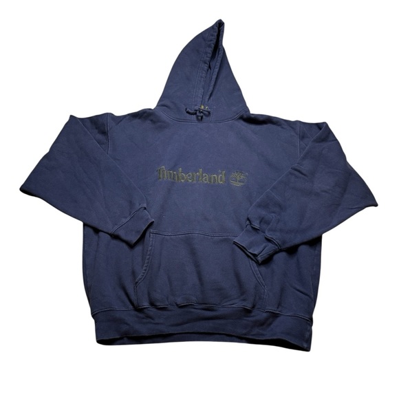 💙 Timberland Vintage 90s Navy Hoodie 🌲 Men’s L Boxy Heavyweight Weathergear 💙